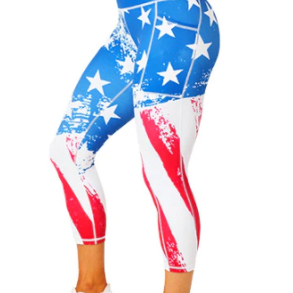CVG American Flag Leggings Capri S